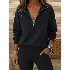 Lapel Collar Half-Zip Sweatshirt