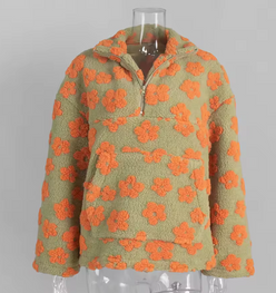 Floral Half-Zip Pullover