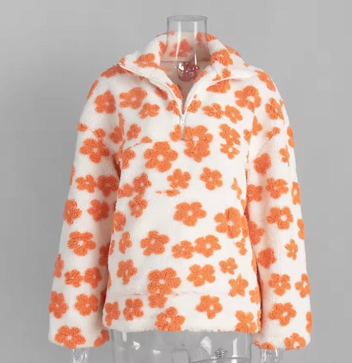 Floral Half-Zip Pullover