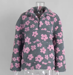 Floral Half-Zip Pullover