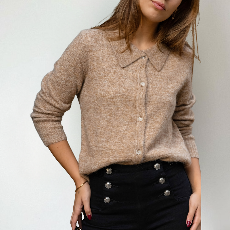 Pointed Collar Cardigan