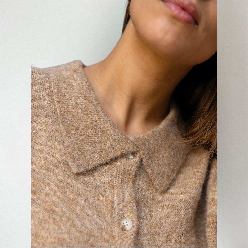 Pointed Collar Cardigan