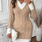 Cable Knit Polo Jumper Dress