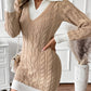 Cable Knit Polo Jumper Dress
