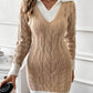 Cable Knit Polo Jumper Dress