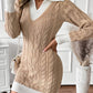 Cable Knit Polo Jumper Dress