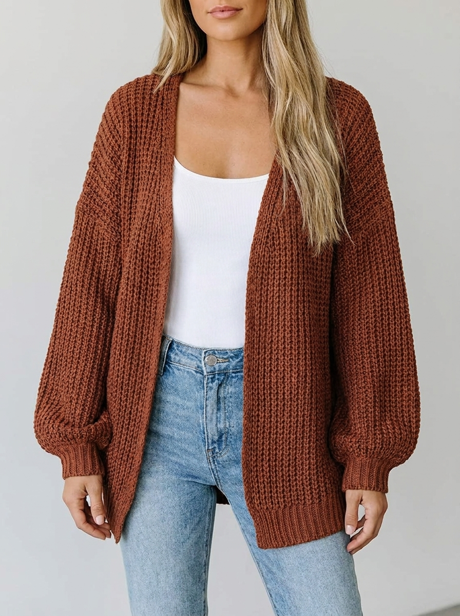 Chunky Open-Front Cardigan