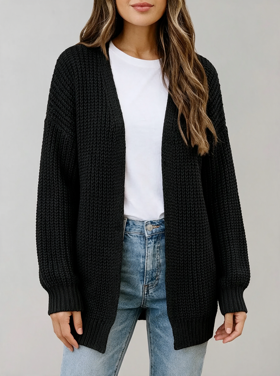 Chunky Open-Front Cardigan