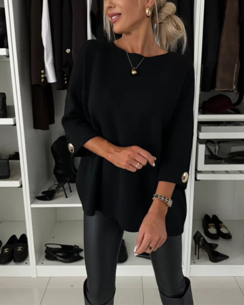 Side Button Relaxed Jumper