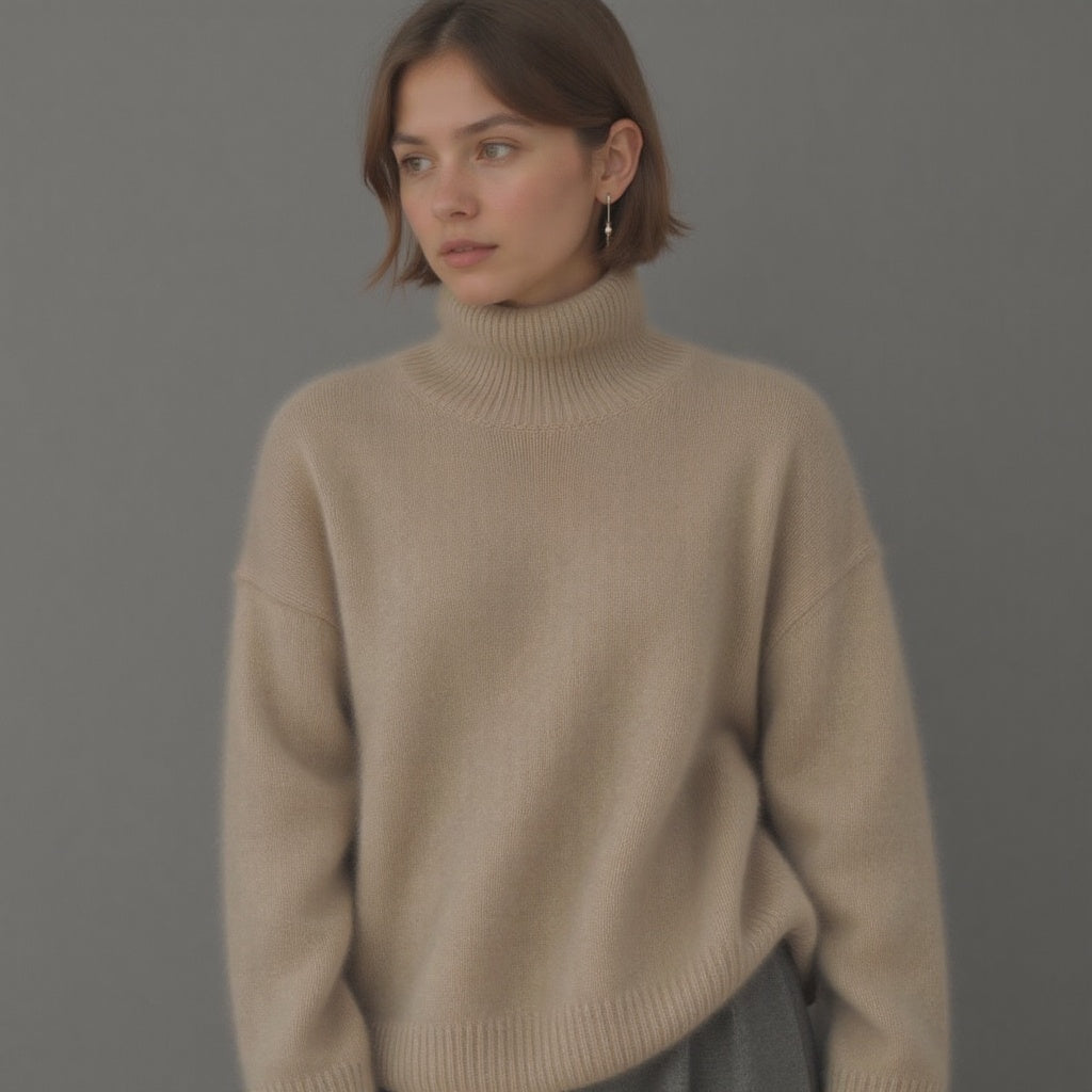 Amelia Roll Neck Jumper Ribbed Cuffs