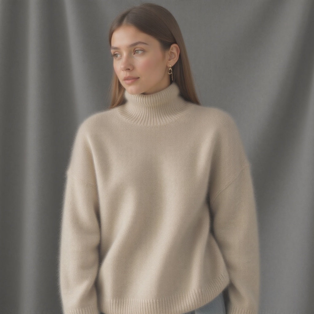 Amelia Roll Neck Jumper Ribbed Cuffs