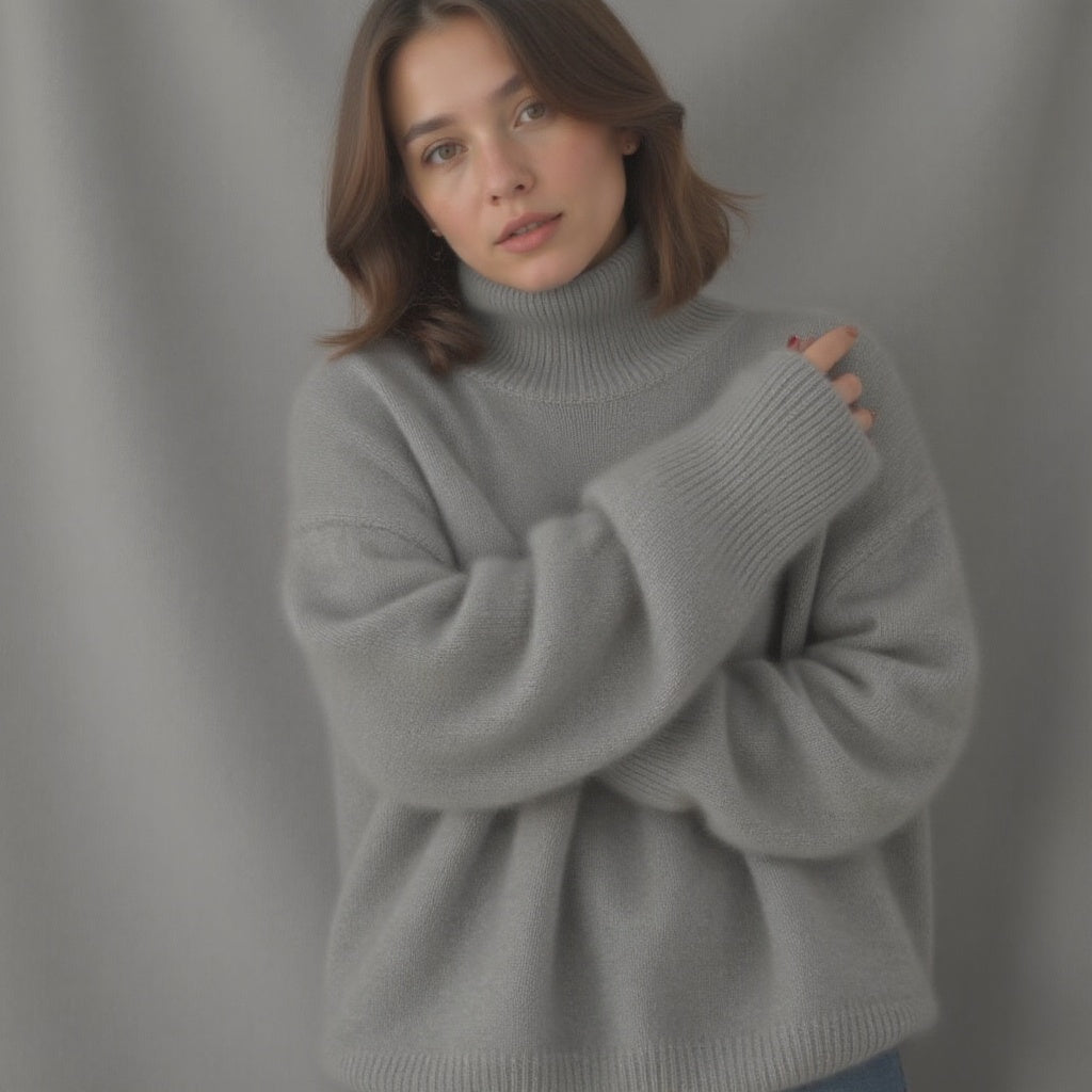 Amelia Roll Neck Jumper Ribbed Cuffs
