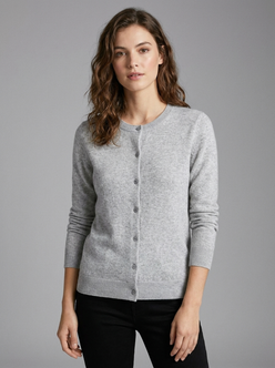 Crewneck Button Cardigan