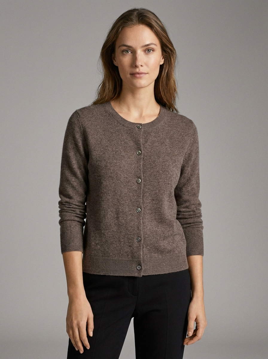 Crewneck Button Cardigan