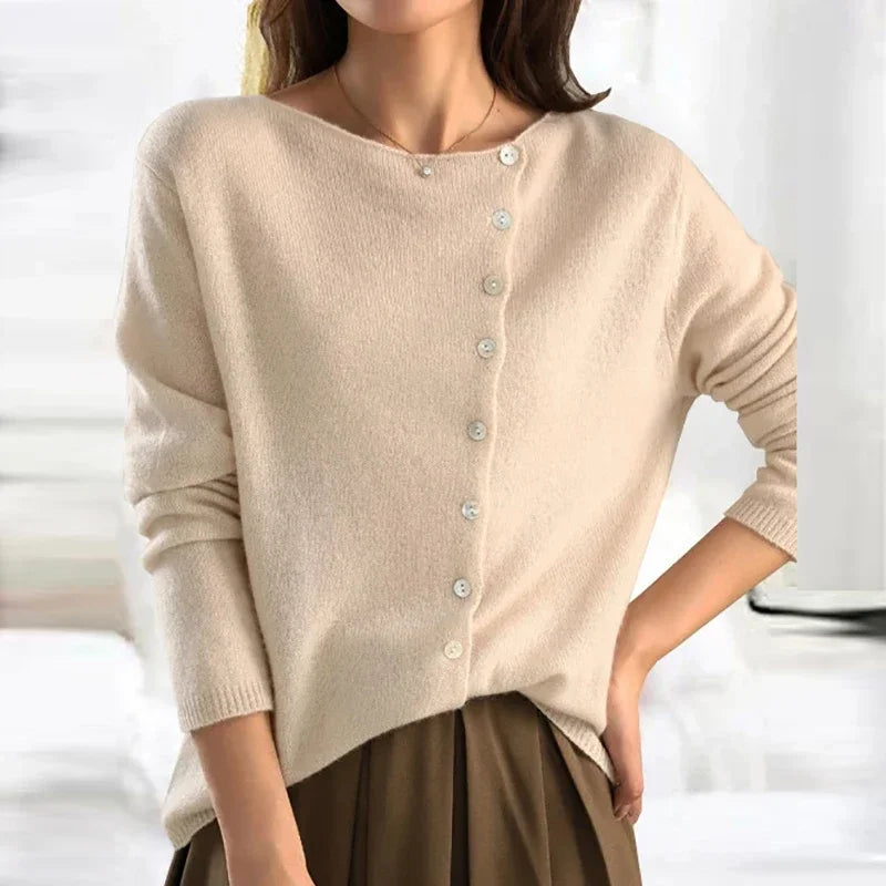 Asymmetric Button Cardigan