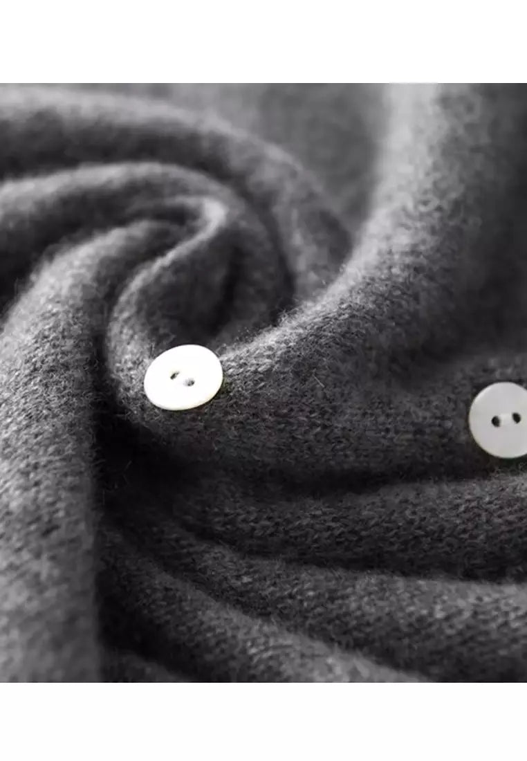 Asymmetric Button Cardigan