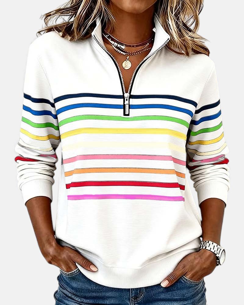 Rainbow Quarter-Zip Jumper