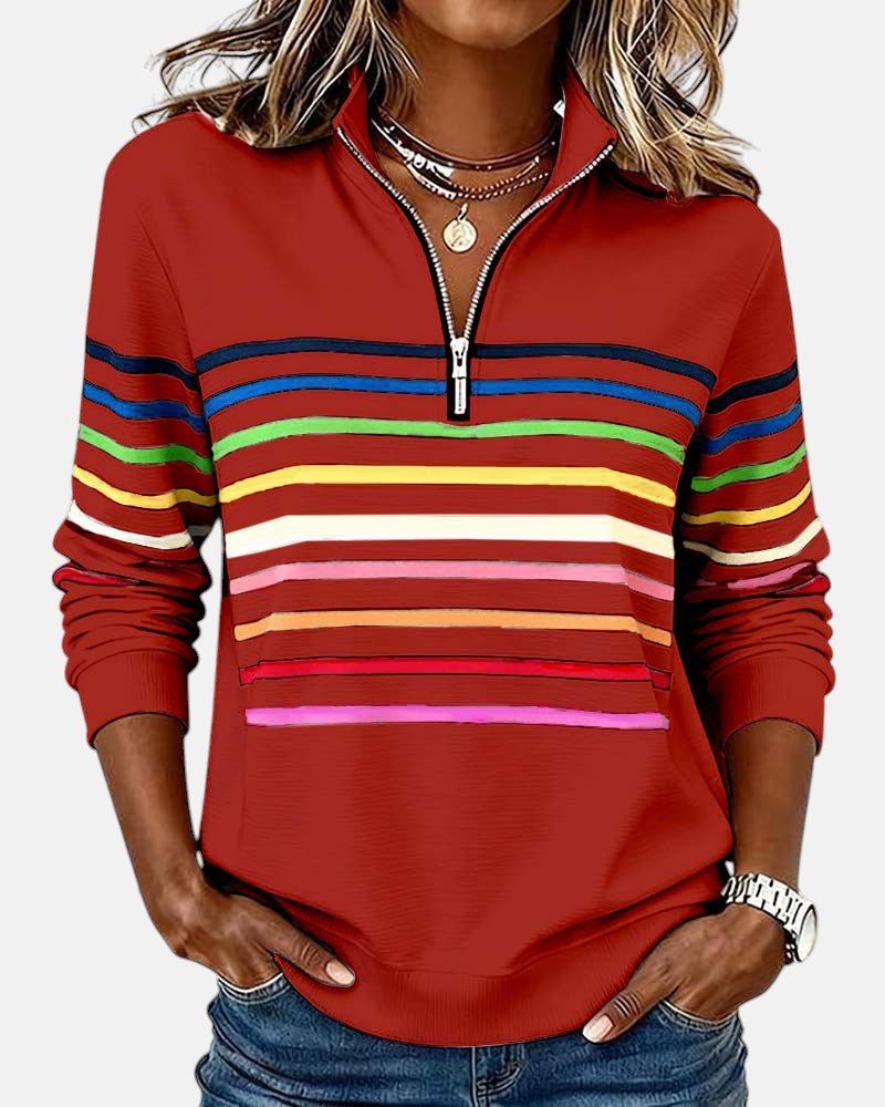 Rainbow Quarter-Zip Jumper