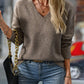 Charlotte V Neck Jumper Ribbed Trim