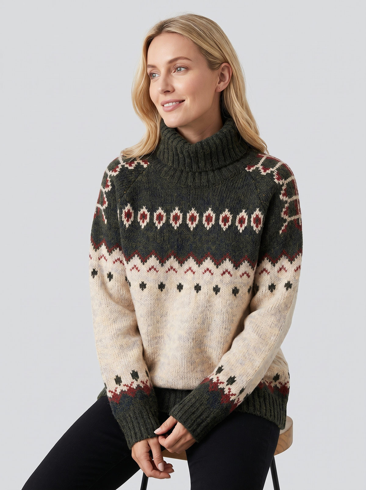 Fair Isle Roll Neck Jumper
