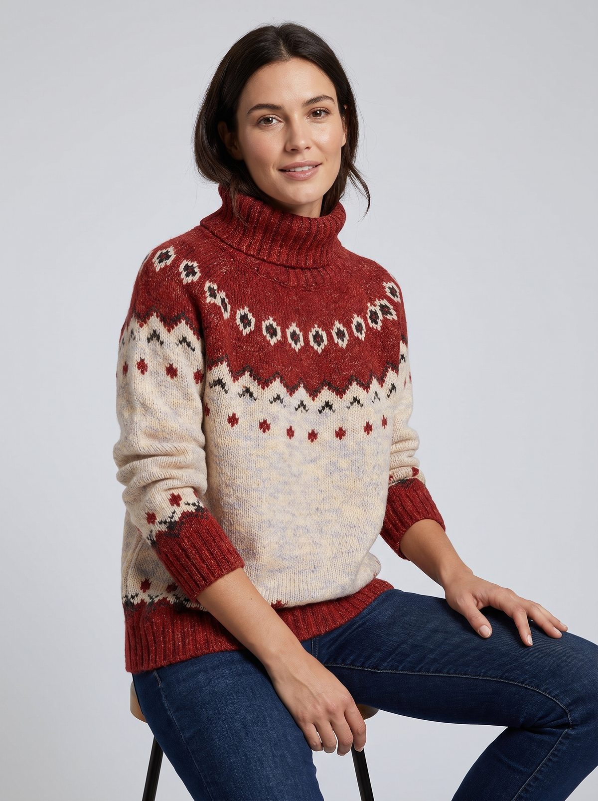Fair Isle Roll Neck Jumper