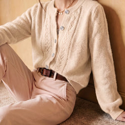 Pointelle Cable Cardigan