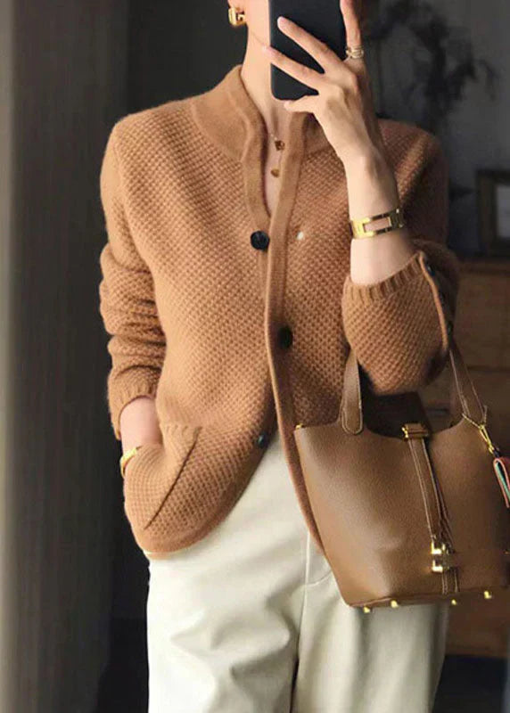 Open Knit Button Cardigan