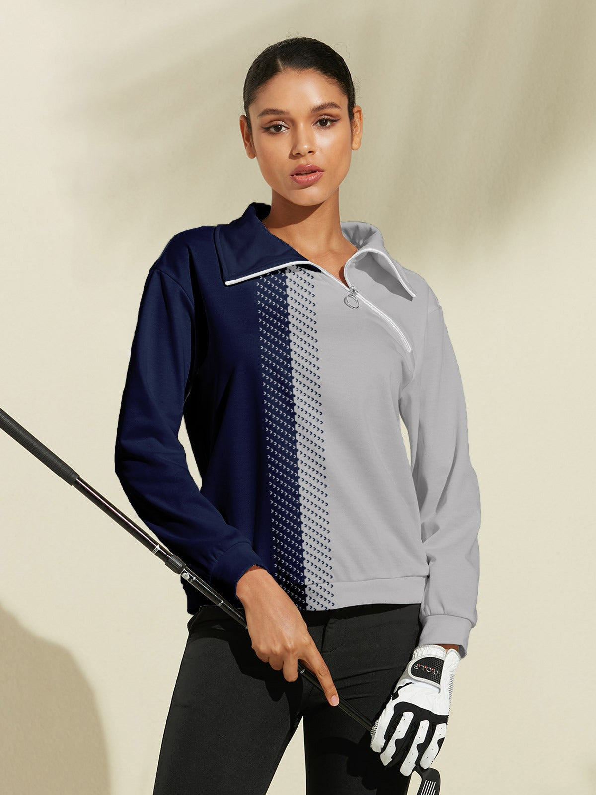 Colour Block Half-Zip Pullover