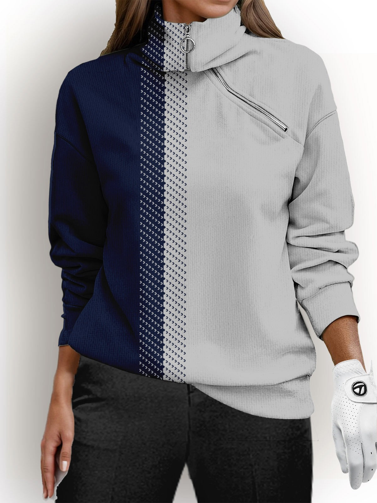 Colour Block Half-Zip Pullover