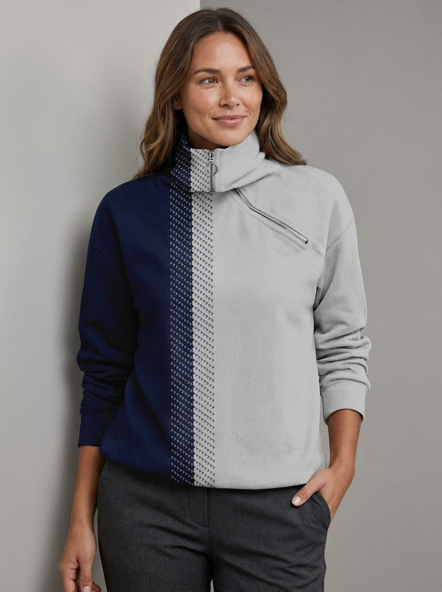 Colour Block Half-Zip Pullover