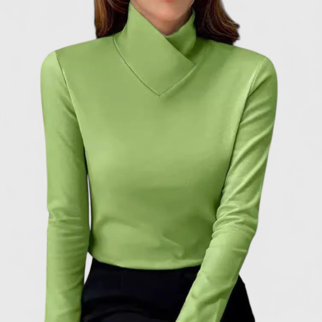 Mock Neck Fitted Top