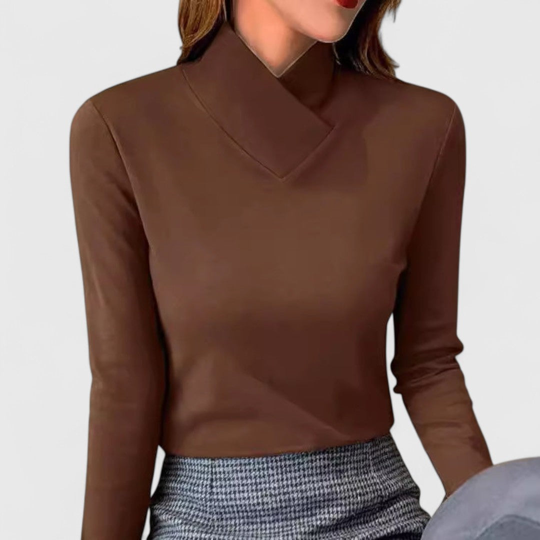 Mock Neck Fitted Top