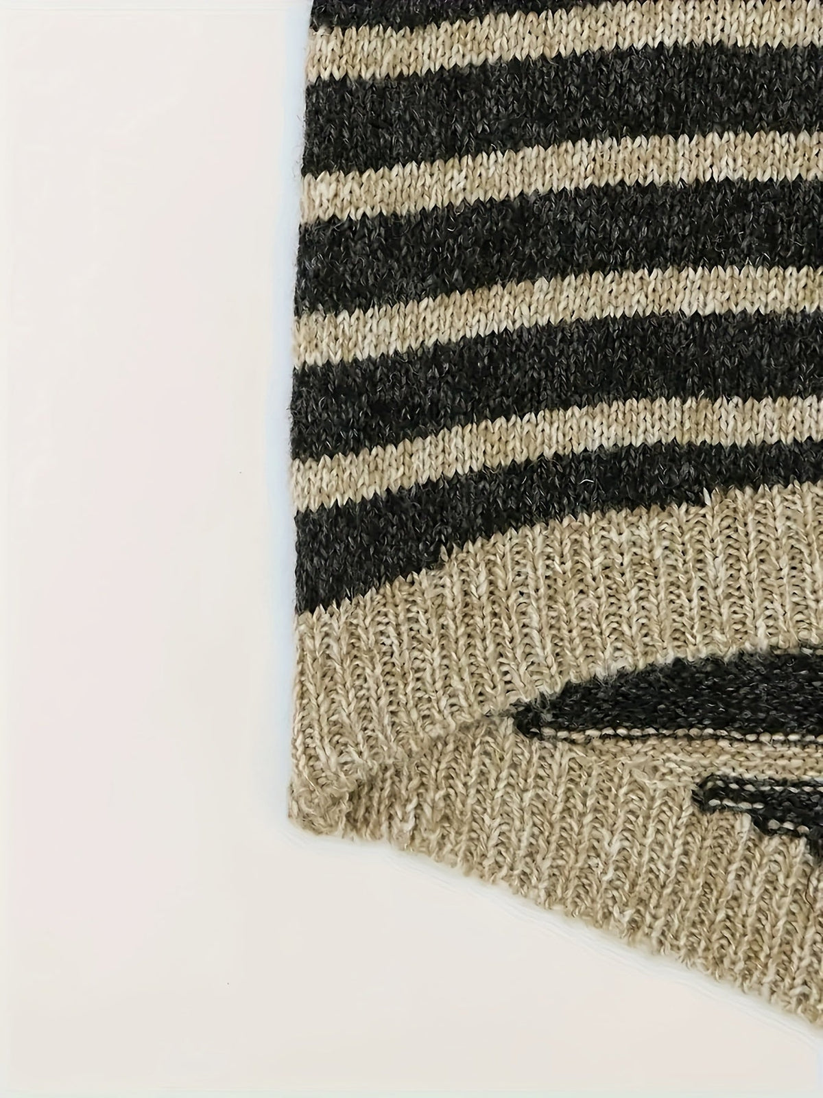Striped Chunky Roll Neck Jumper