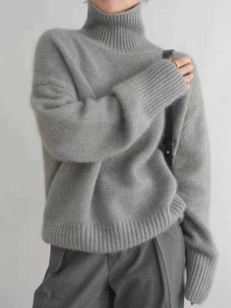 Eleanor Roll Neck Jumper Ribbed Knit