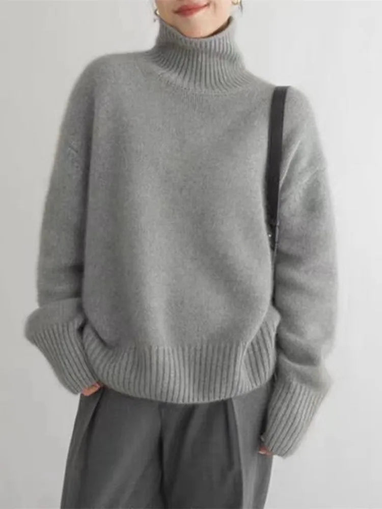 Eleanor Roll Neck Jumper Ribbed Knit