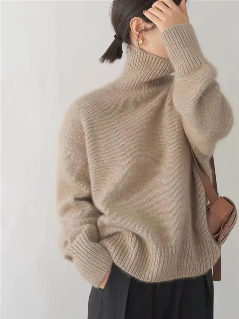 Eleanor Roll Neck Jumper Ribbed Knit