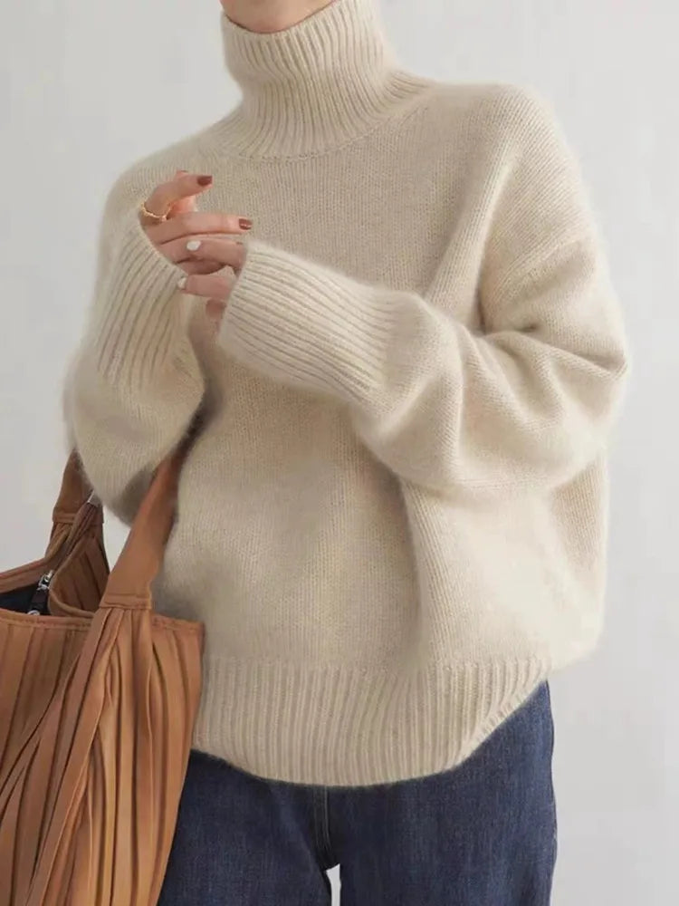 Eleanor Roll Neck Jumper Ribbed Knit