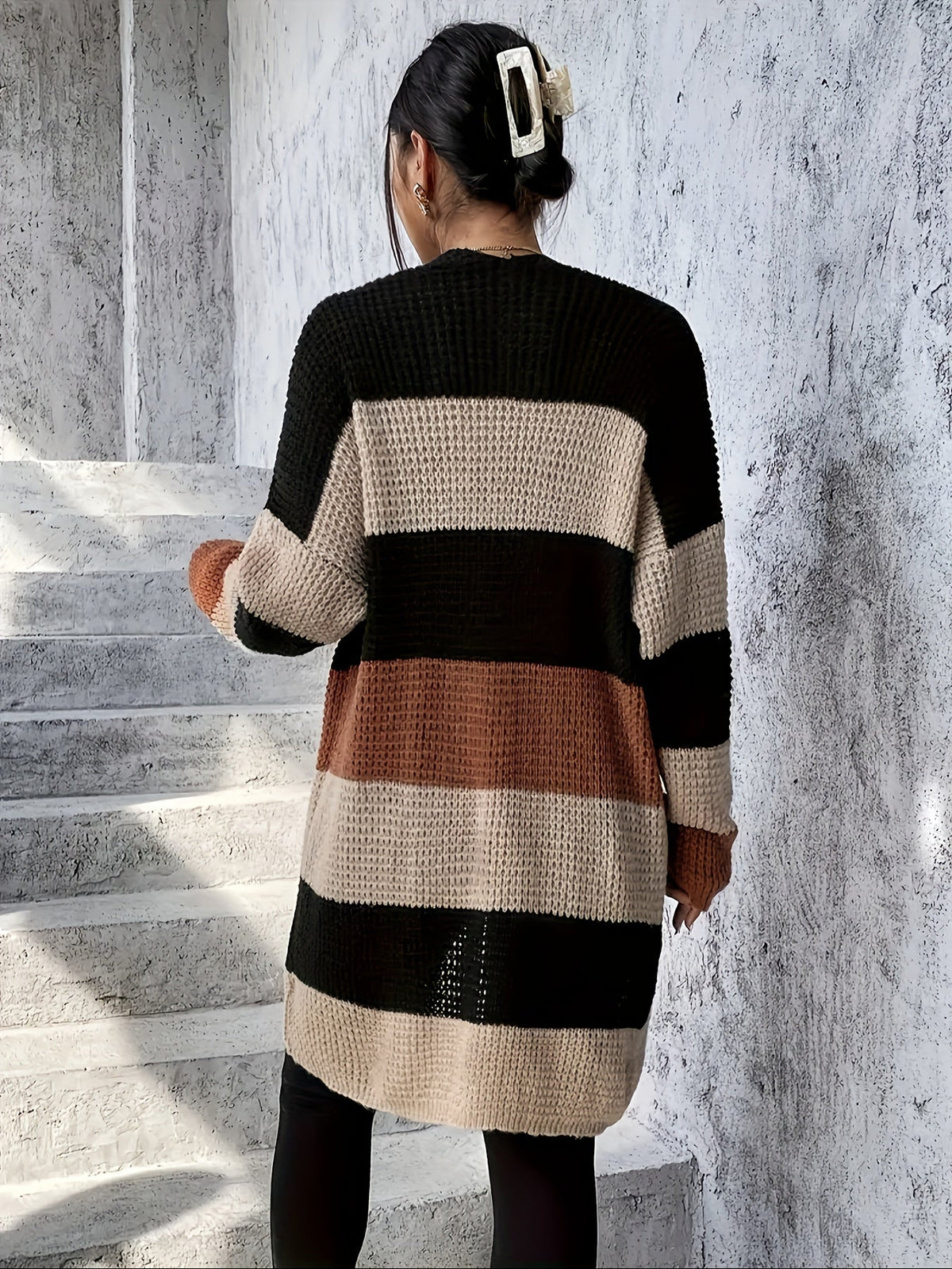 Waffle Knit Longline Cardigan