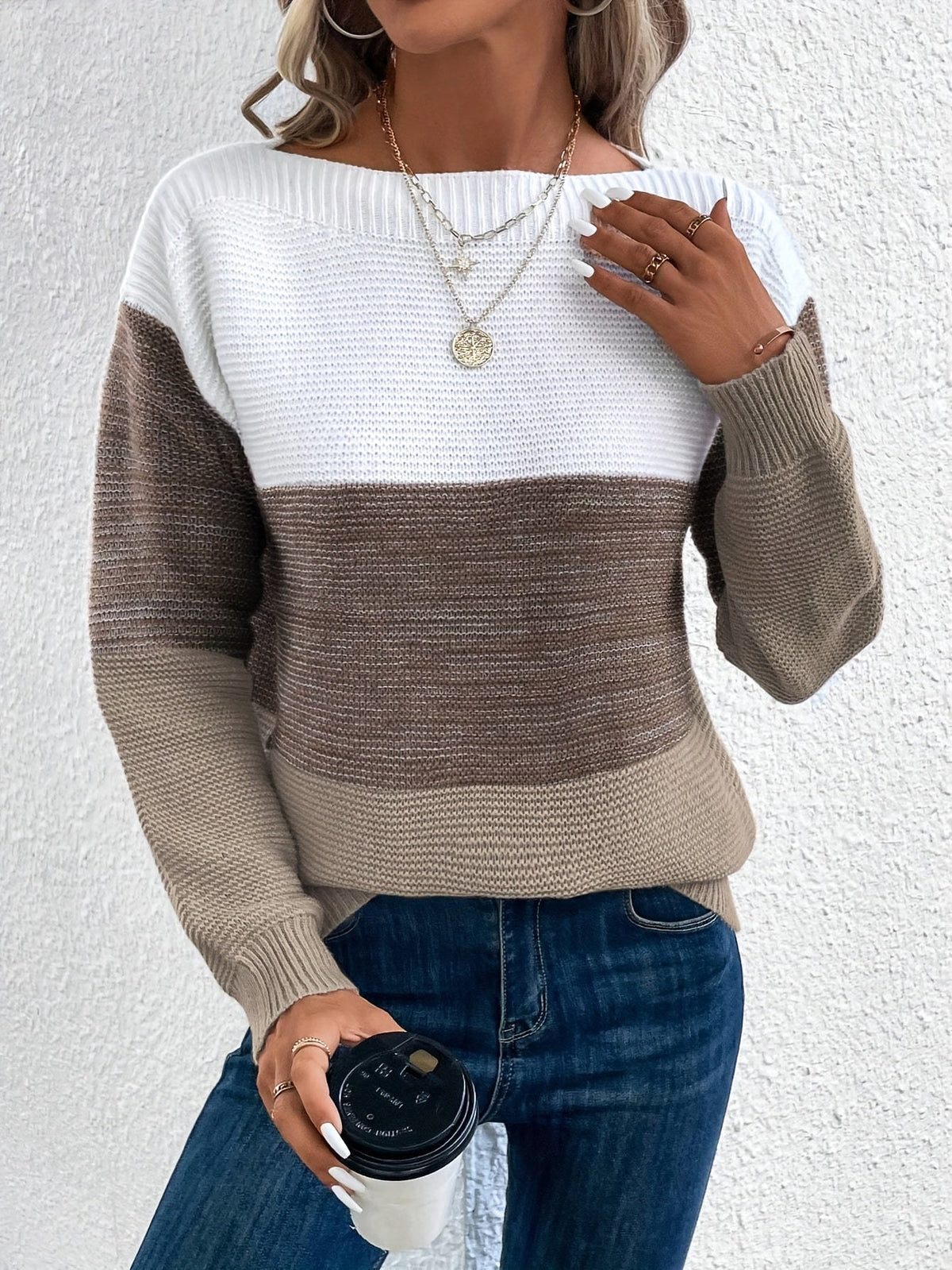 Colour Block Oversized Jumper
