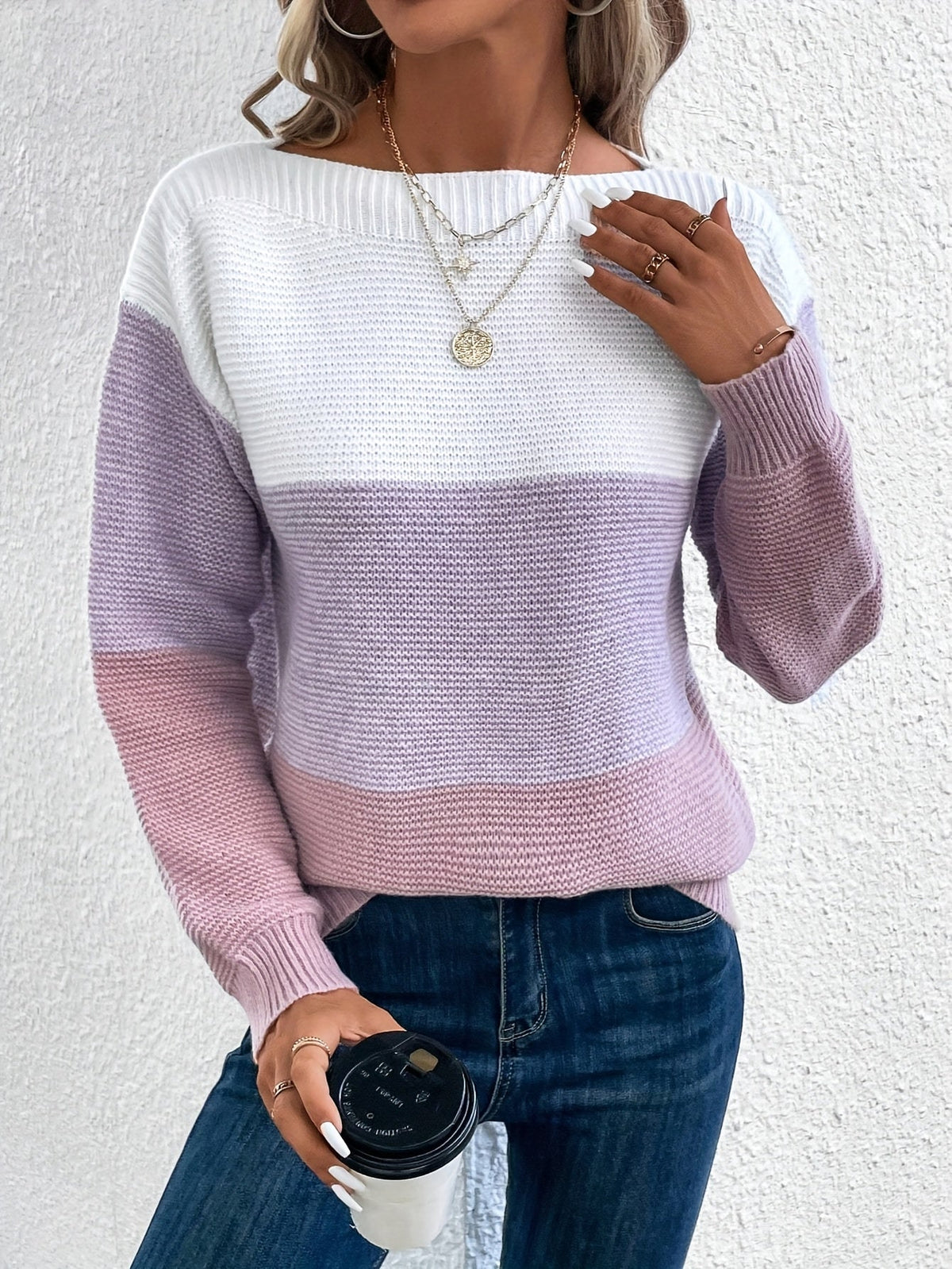 Colour Block Oversized Jumper