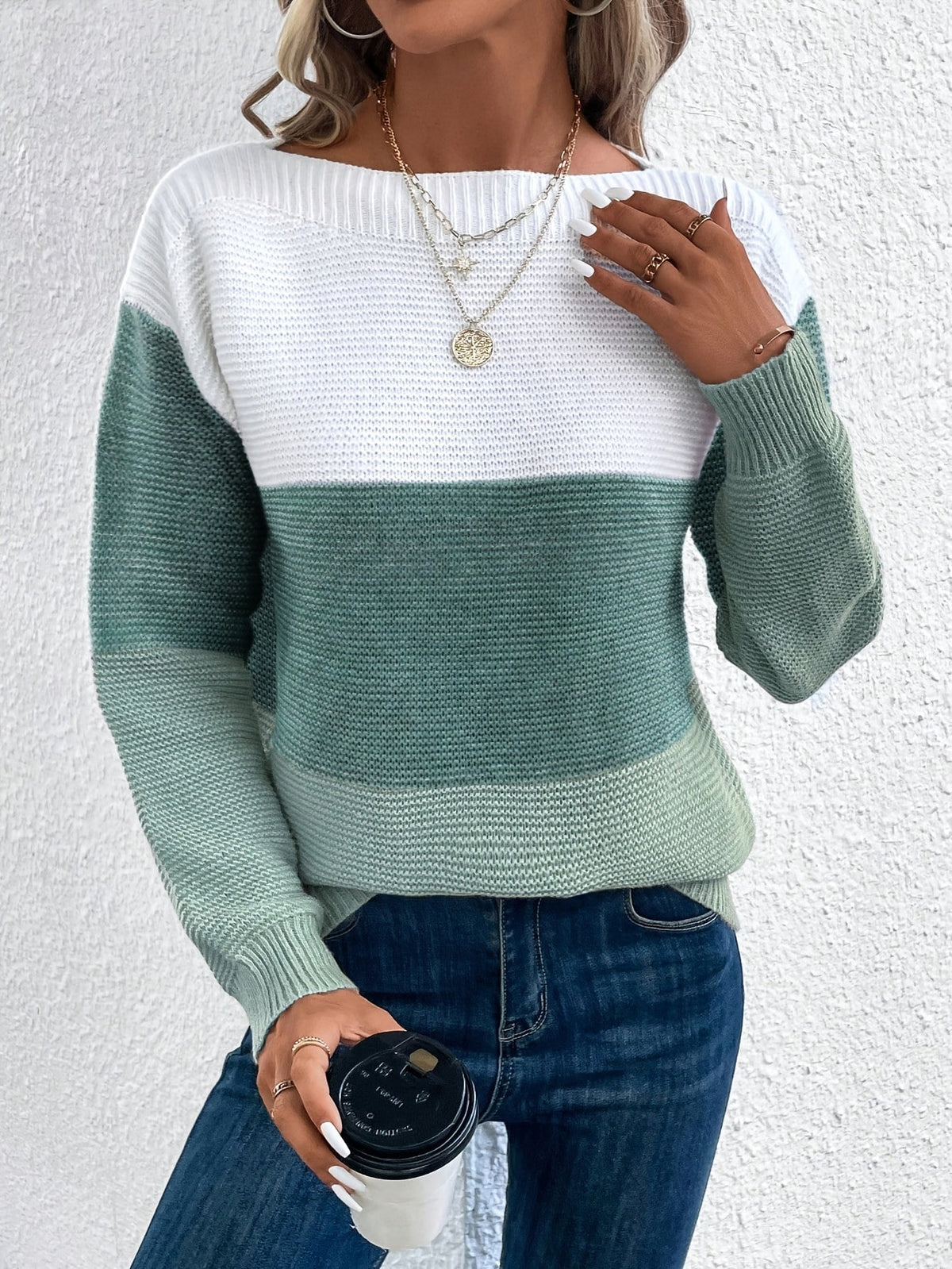 Colour Block Oversized Jumper