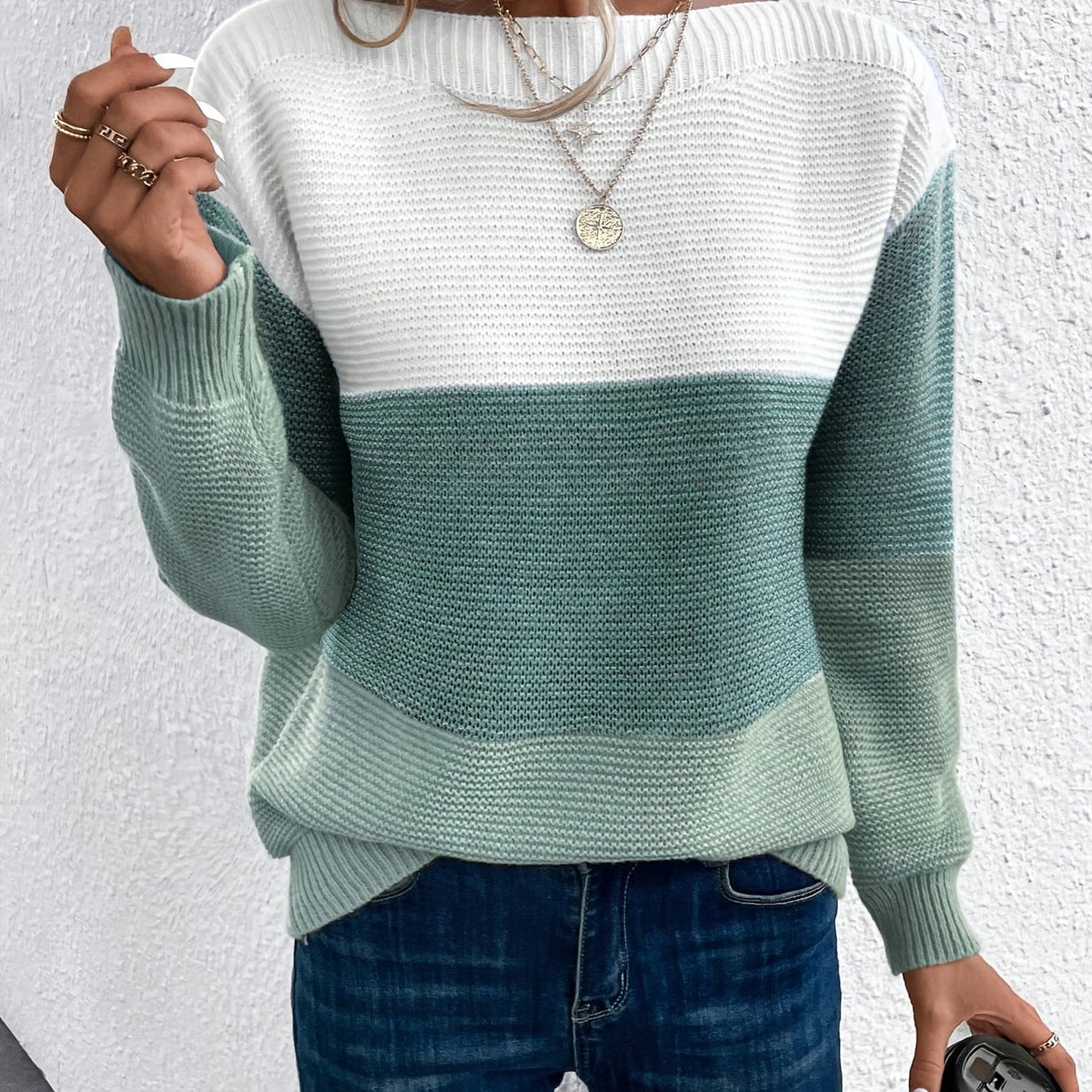 Colour Block Oversized Jumper