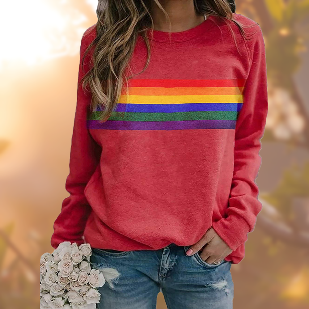 Rainbow Stripe Sweatshirt