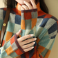 Checkerboard Stand Collar Jumper