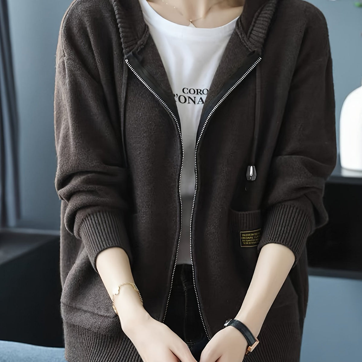 Zip-Up Drawstring Hoodie