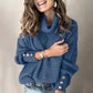 Button Cuff Roll Neck Jumper