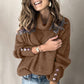 Button Cuff Roll Neck Jumper