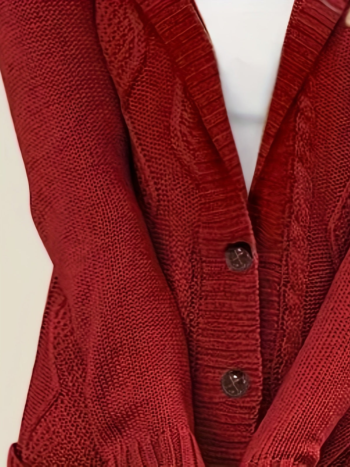 Fleece-Lined Hooded Cable Cardigan
