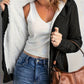 Fleece-Lined Hooded Cable Cardigan