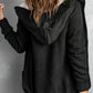 Fleece-Lined Hooded Cable Cardigan
